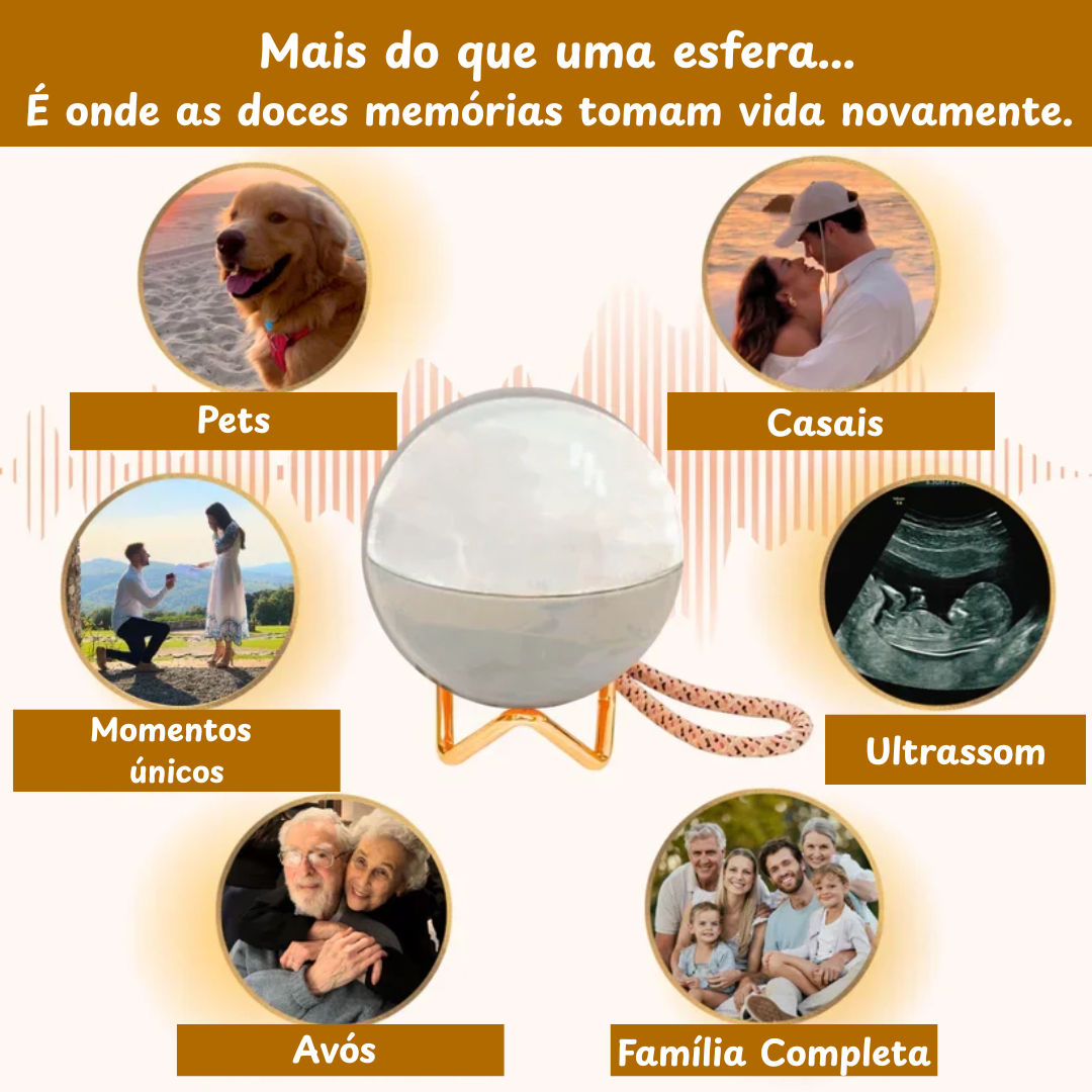 Esfera de Cristal Mágica - Personalize com o seu vídeo