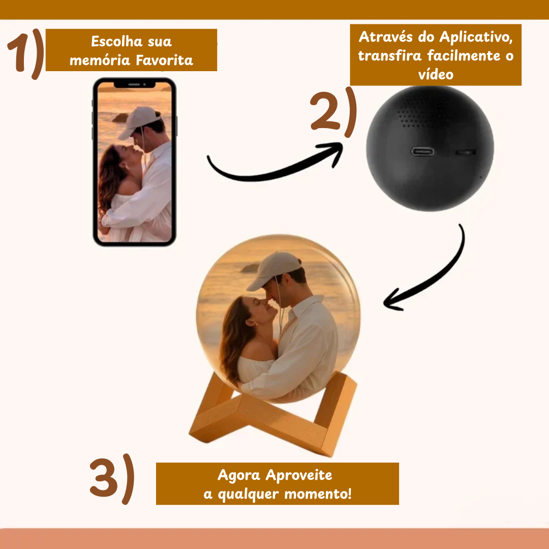 Esfera de Cristal Mágica - Personalize com o seu vídeo