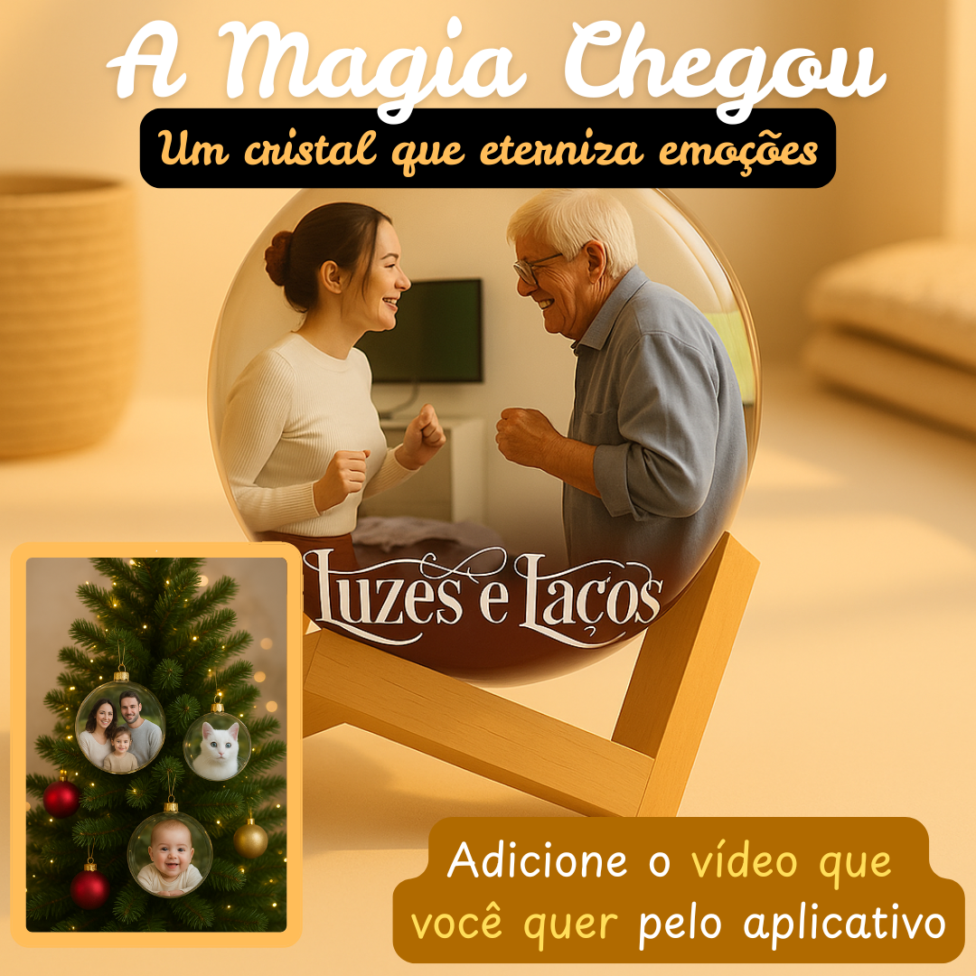 Esfera de Cristal Mágica - Personalize com o seu vídeo